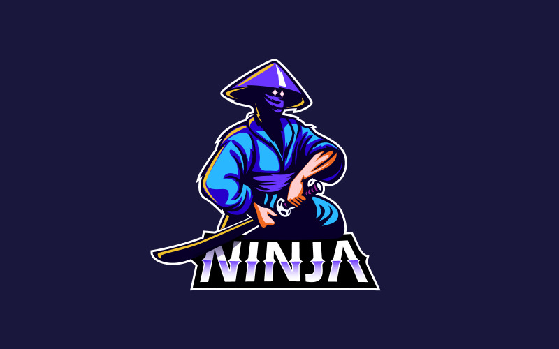 Ninja mascotte Logo icône Vector Design