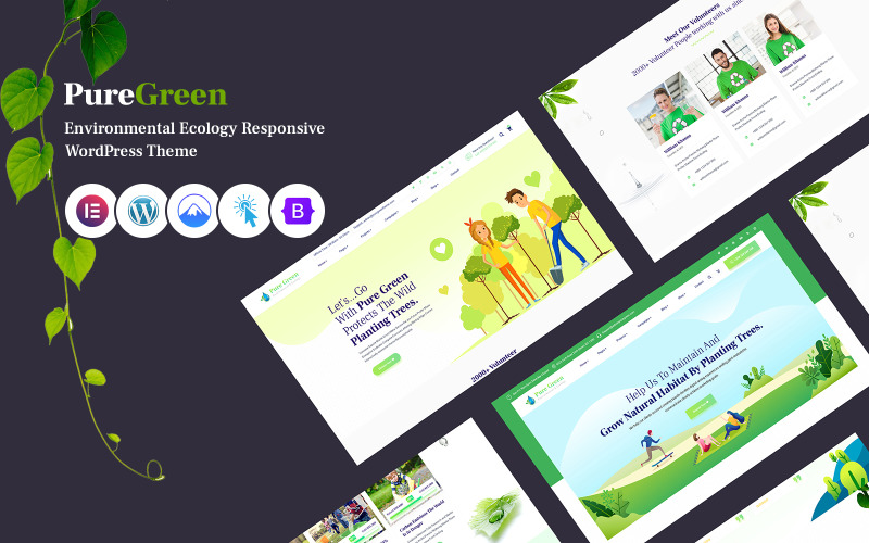 Puregreen - тема WordPress, адаптивная к окружающей среде и экологии