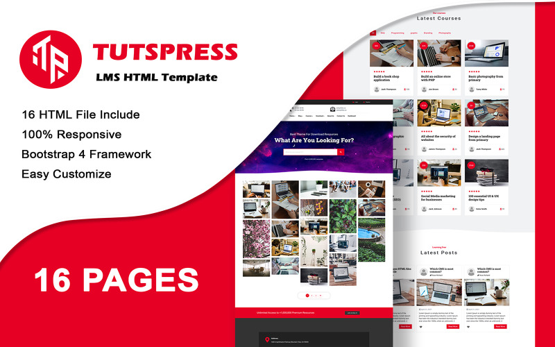 Tutspress - Mehrzweck-HTML-Vorlage für Bildung