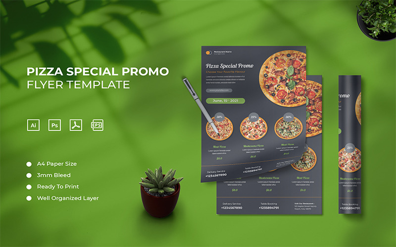 Pizza Promo - Modèle de Flyer