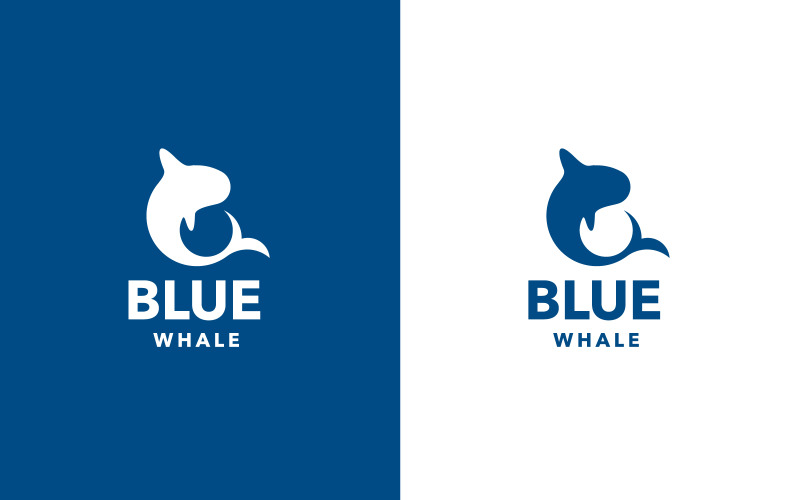 Conceito de design de logotipo de baleia azul