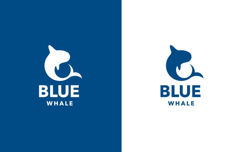 Концепція дизайну логотипу синього кита