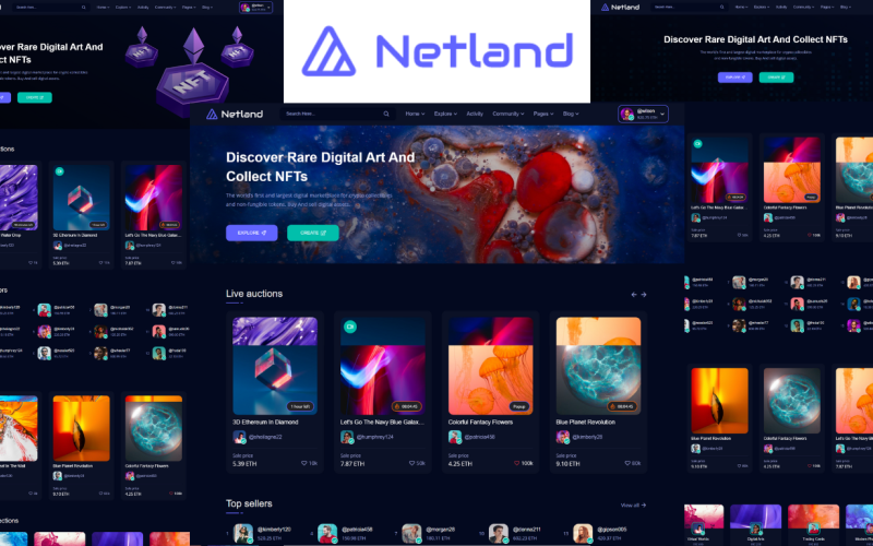 Netland – NFT Marketplace HTML5 Template