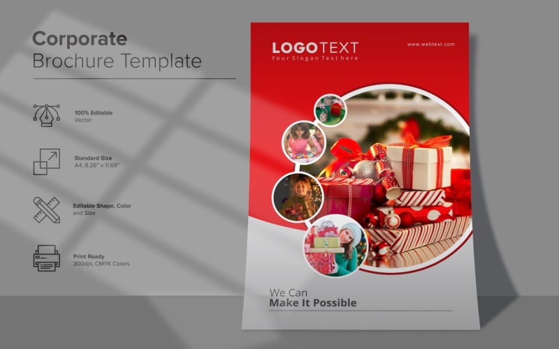 Plantilla de diseño de folleto de tienda de regalos