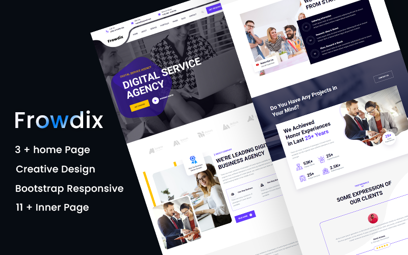 Frowdix - HTML5 шаблон веб-сайта цифрового агентства