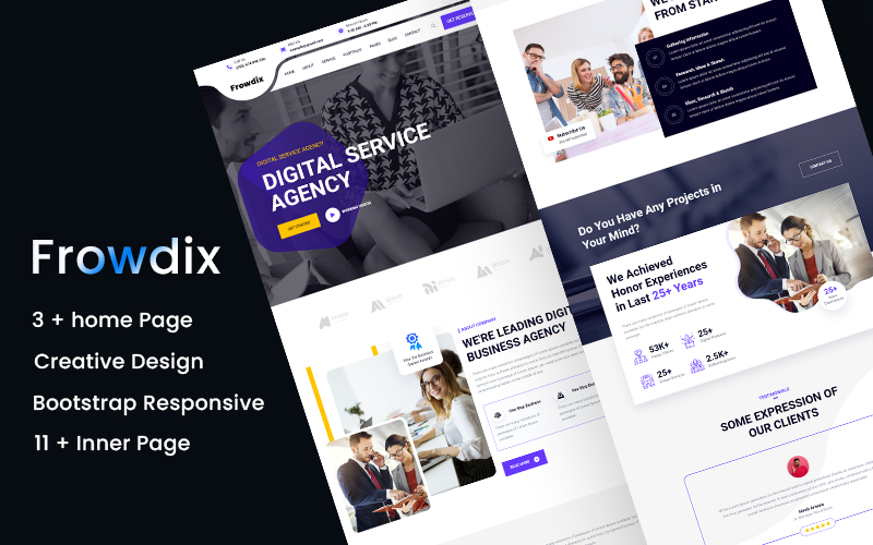 Frowdix – HTML5-Website-Vorlage für digitale Agenturen
