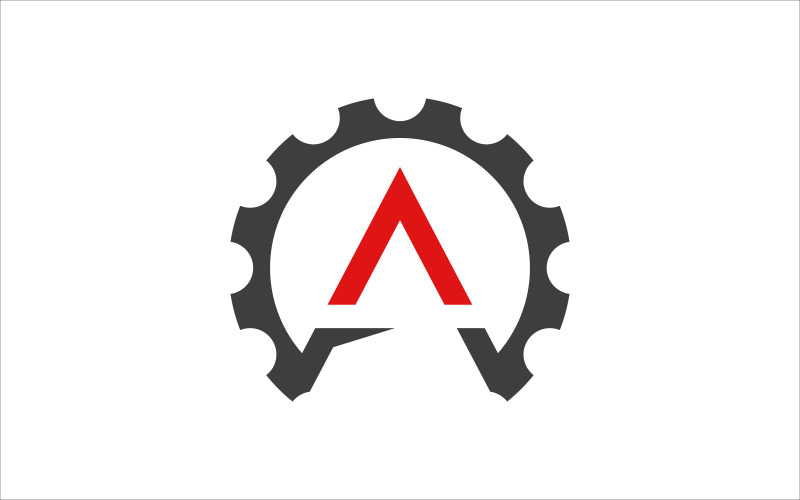 Letter A versnelling vector sjabloon
