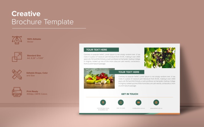 Modèle de conception de brochure d'entreprise alimentaire