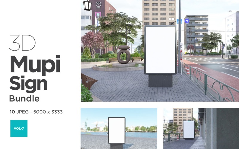 Mupi Sign Billboard Mockup Set Vol 7