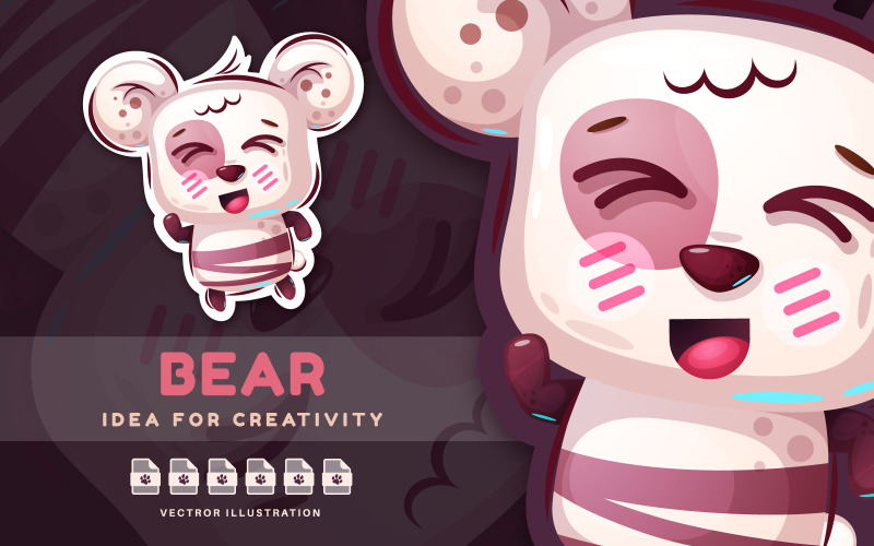 Personaggio dei cartoni animati Bear Dance - Adesivo carino