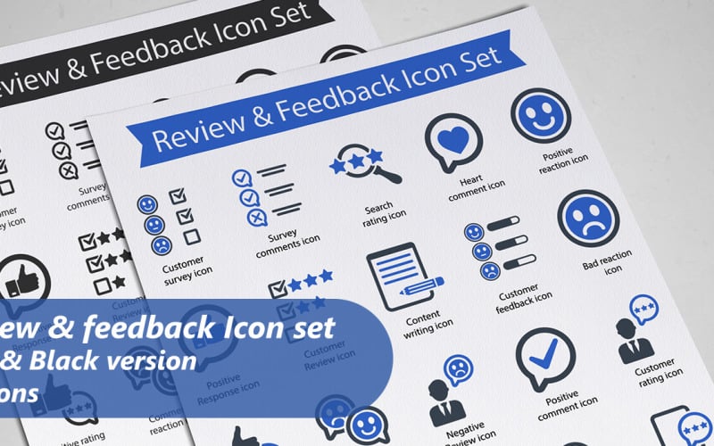 Review en feedback Icon Set