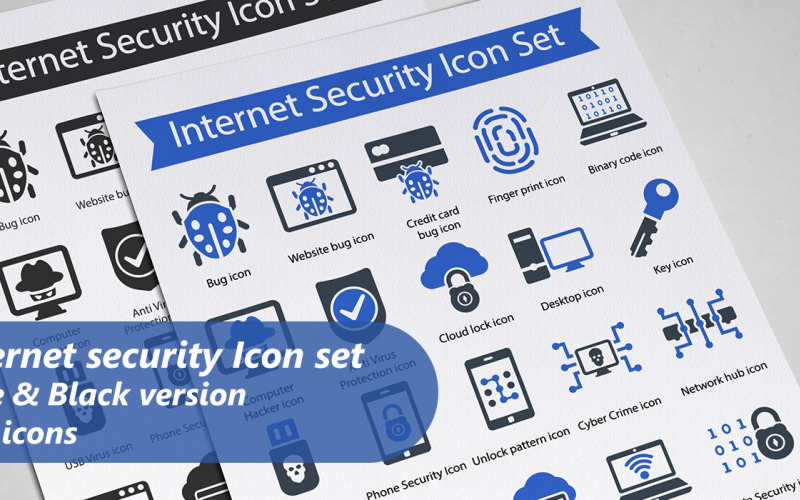Шаблон набору іконок безпеки Інтернету