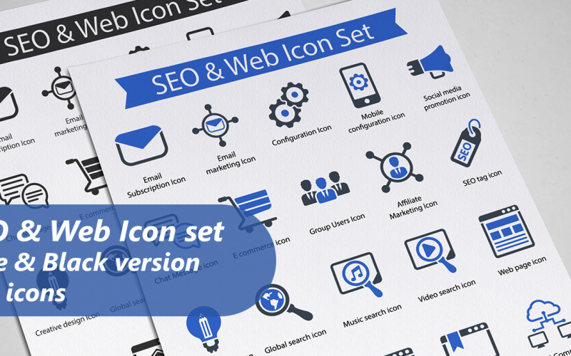 SEO- und Web-Icon-Set-Vorlage