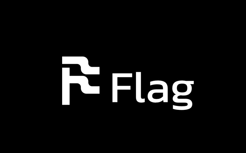 F-vlag slim zwart logo