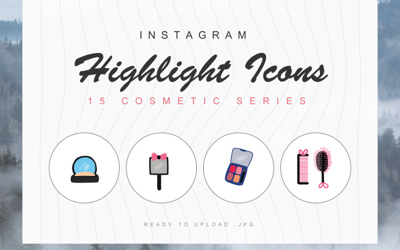 15 个化妆品 Instagram 突出显示封面图标集模板