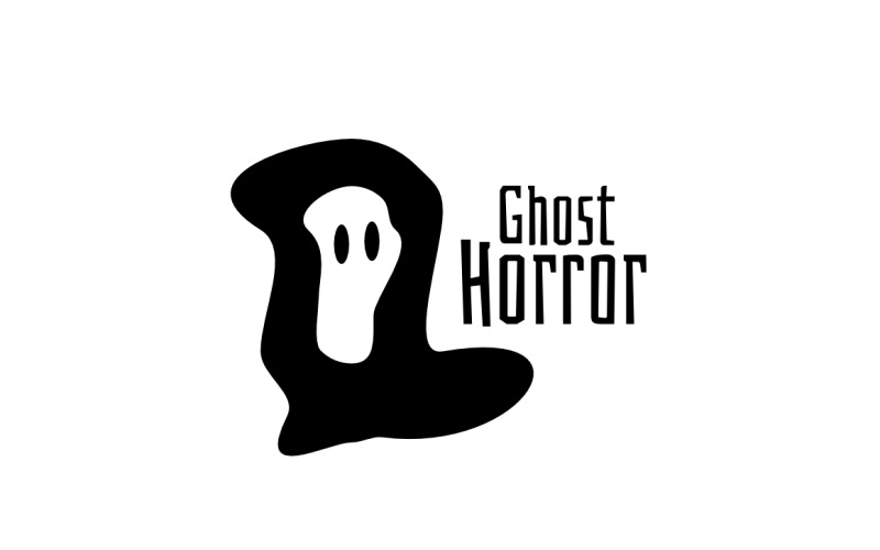 Logo de personnage d'horreur fantôme simple