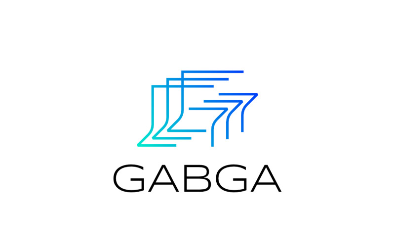 Logotipo de línea futurista degradado G
