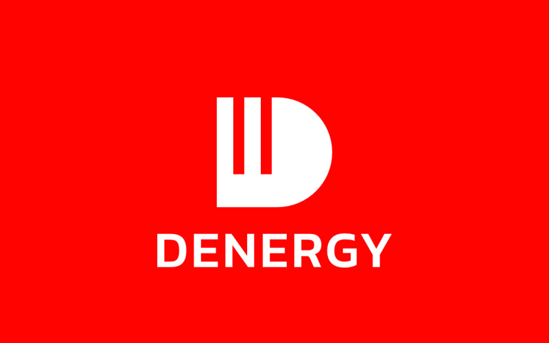 Plantilla de logotipo simple D Energy Red