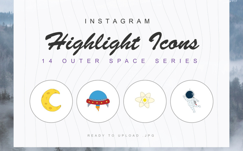 Шаблон 14 Space Galaxy Instagram Highlight Cover Iconset