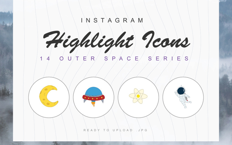 14 Space Galaxy Instagram Highlight Cover Iconset-sjabloon