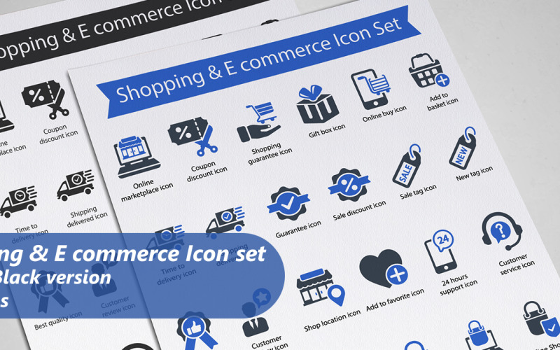 Winkelen en e-commerce Icon Set