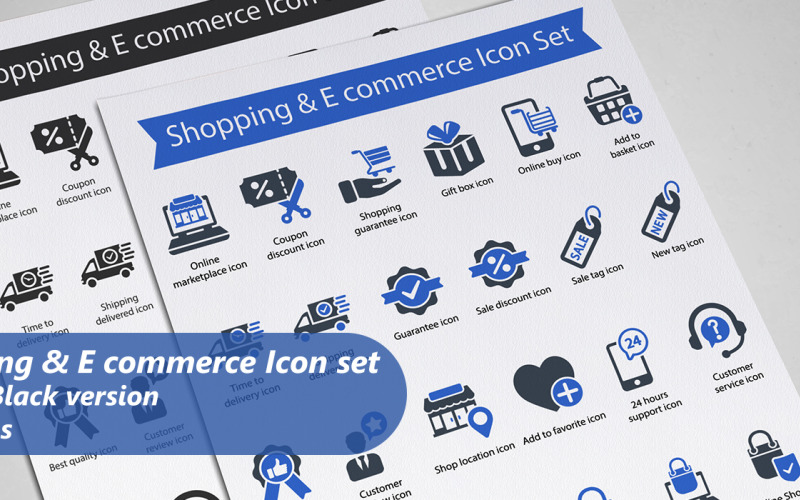 Zestaw ikon zakupów i handlu elektronicznego