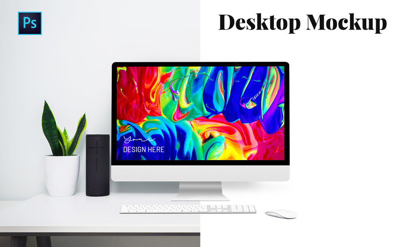 Creatieve desktop PSD-mockup