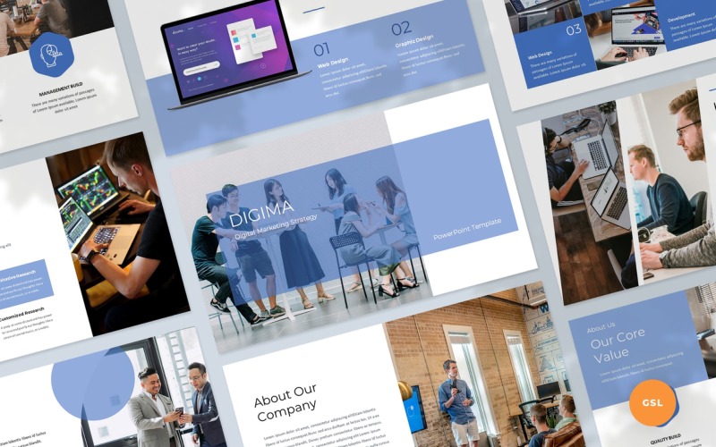Digima - Modèle de présentation Google Slides pour le marketing numérique