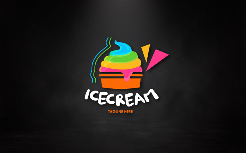 Dondurma Logosu - Gıda Logosu şablonu