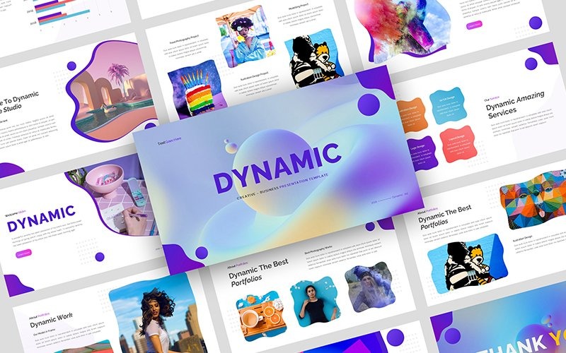 Dynamisch - Creatieve zakelijke presentatie Google Slides-sjabloon
