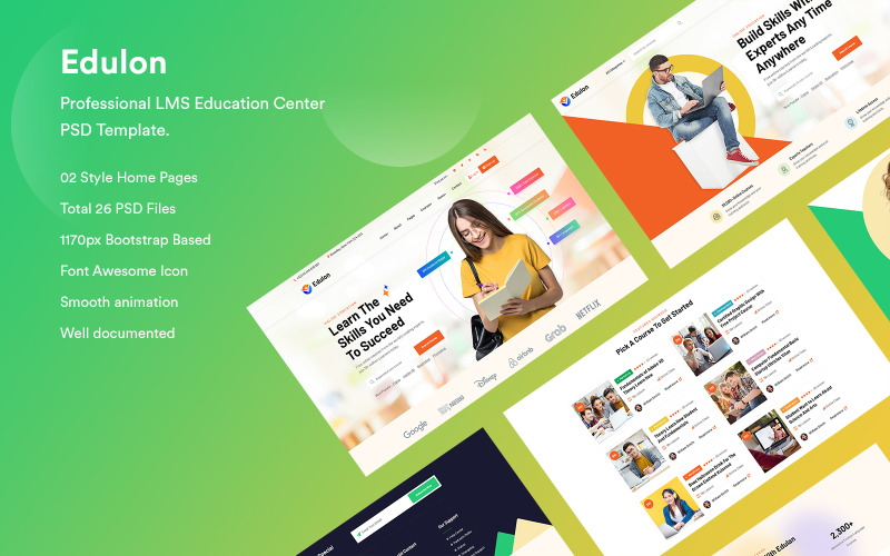 Edulon - Çevrimiçi Eğitim ve LMS PSD Şablonu
