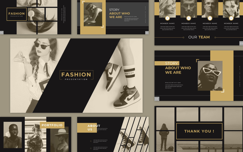 Fashion Professional Unik PowerPoint -presentationsmall