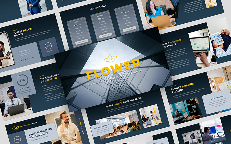 Flower - Plantilla de presentación de diapositivas de Google multipropósito empresarial