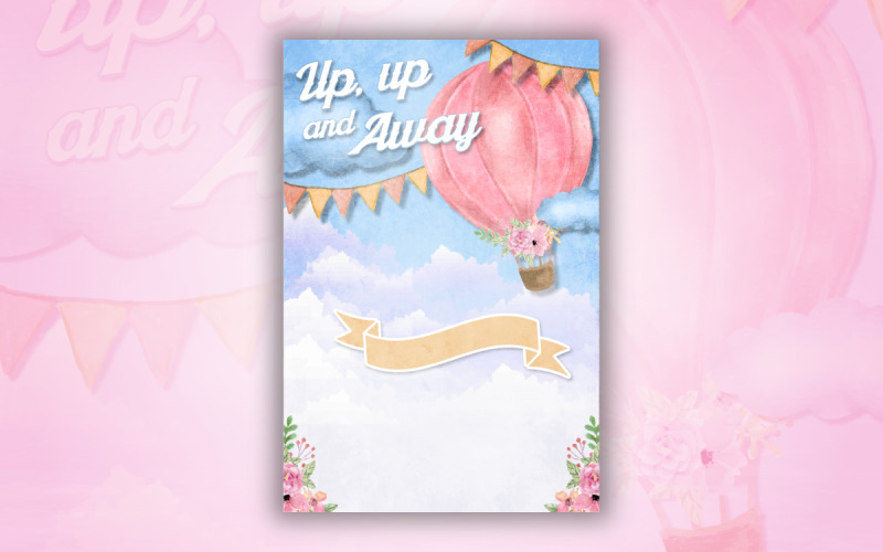 Hotair ballong bakgrund - inbjudan bakgrund