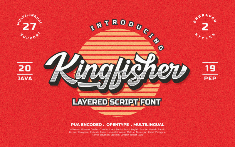 Kingfisher gelaagd lettertype