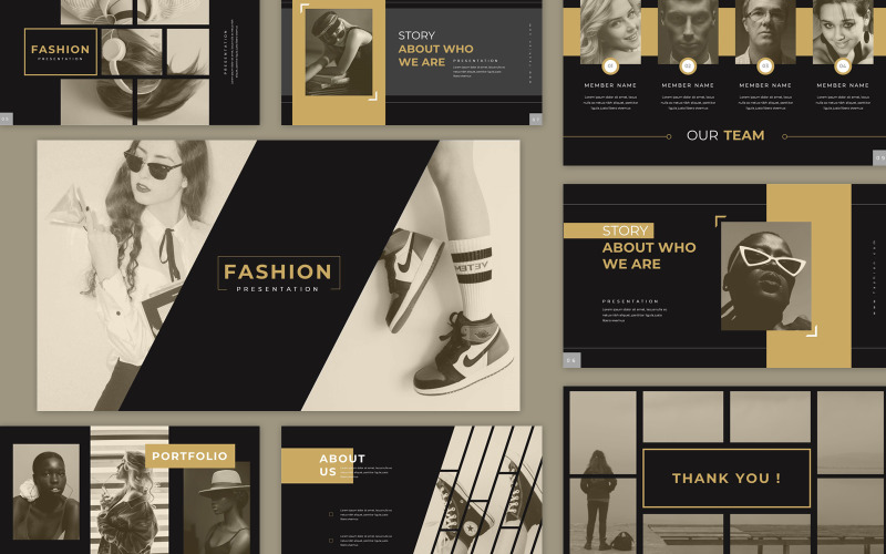 Modello di presentazione PowerPoint unico e professionale di moda