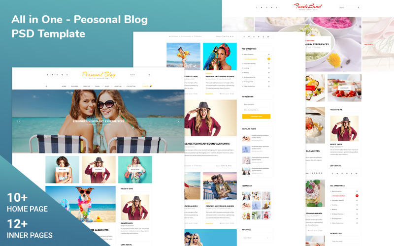 Modello Psd per blog personale tutto in uno