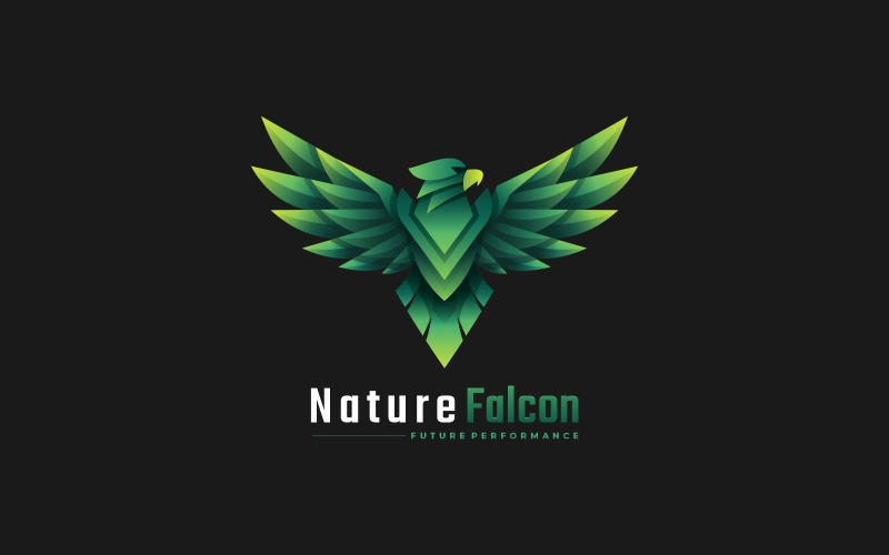 Nature Falcon Gradient Logo Template