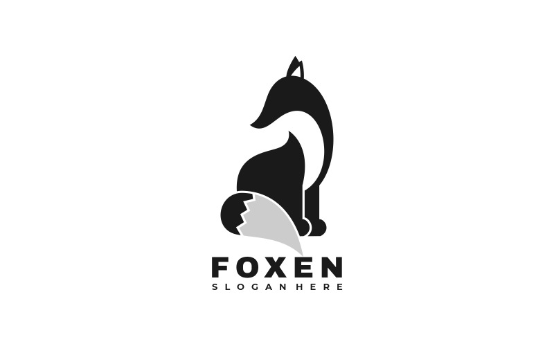 Стиль логотипа силуэт лисы