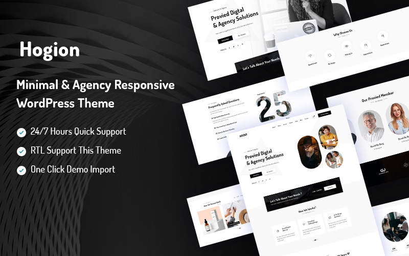 Hogion - Minimalistisch & responsief WordPress-thema voor bureaus