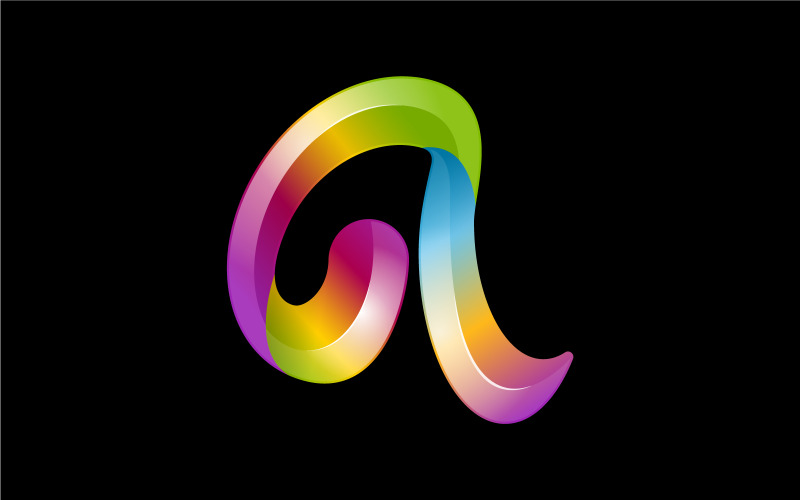 Plantilla de diseño de logotipo de letra A 3D