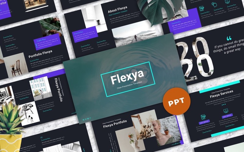 Flexya - Ren minimalistisk Powerpoint