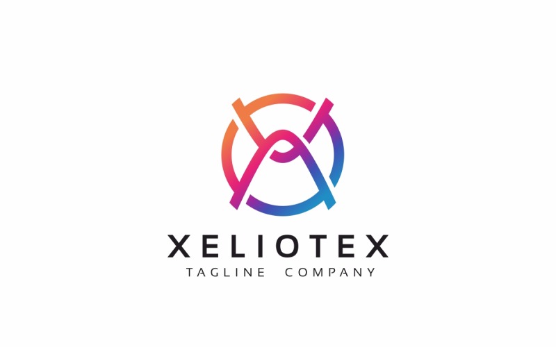 Modelo de logotipo Xeliotex X Letter