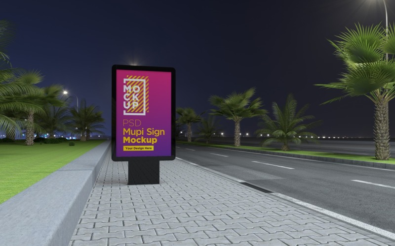 Mupi double sided sign mockup template design