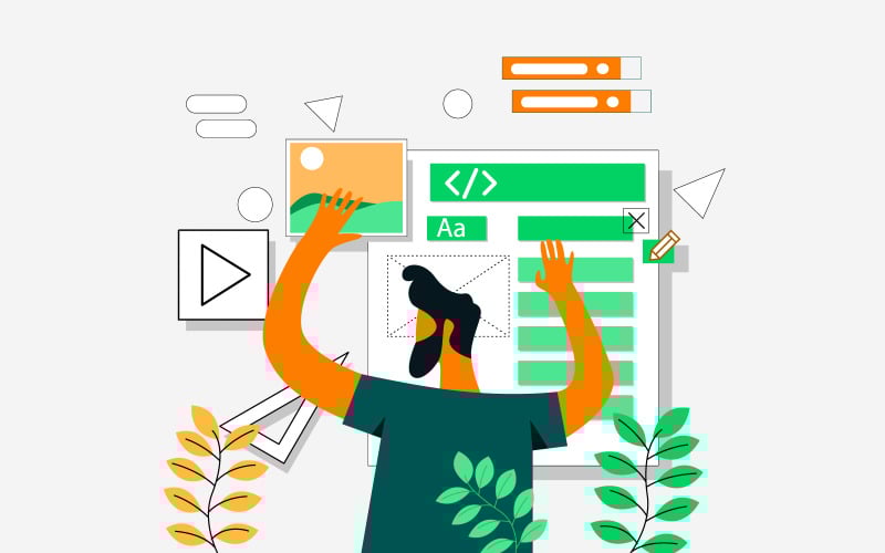 Vector de concepto de ilustración de sitio web de diseño de diseñador web