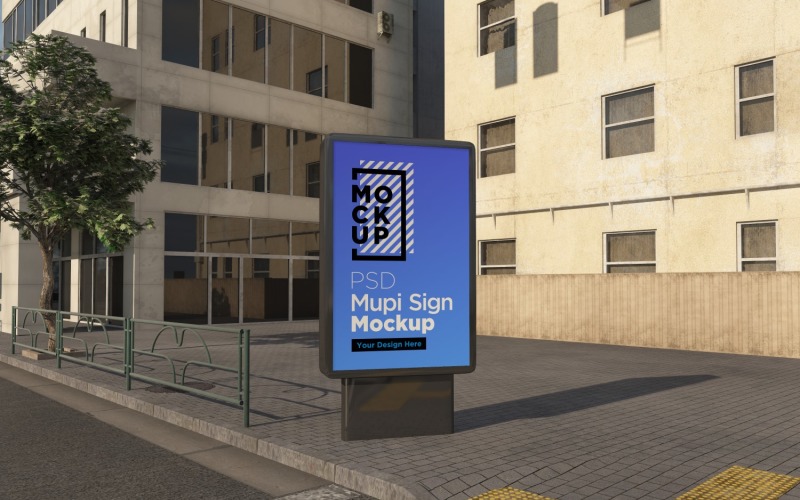mupi outdoor maquete de publicidade de rua design de renderização em 3D