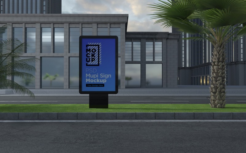 Projeto de modelo de maquete de outdoor de dupla face Mupi Renderização 3D