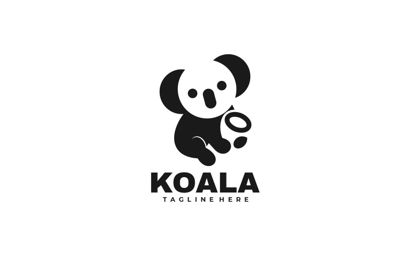 Style de logo de silhouette de koala