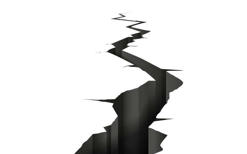 Ground Crack Realistisk vektorillustrationskoncept
