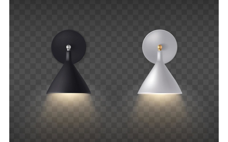 Лампа реалистичные 2 векторные иллюстрации концепции